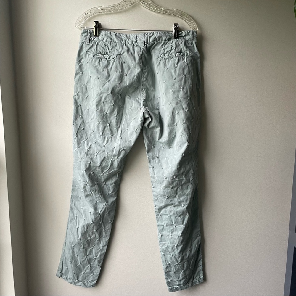 Sundance Mint Colored Flower Embroidered 98% Cotton Women’s Size 8 Pants - Picture 2 of 7